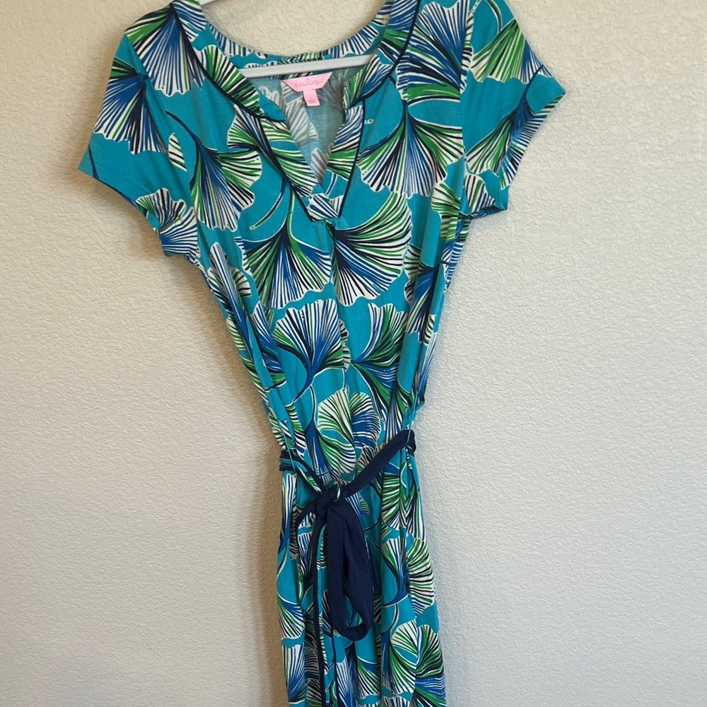 Lilly Pulitzer Blue and Green Patterned Dress
